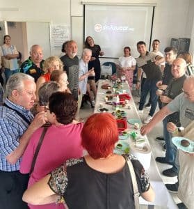 Degustación de desayuno saludable en diabetes